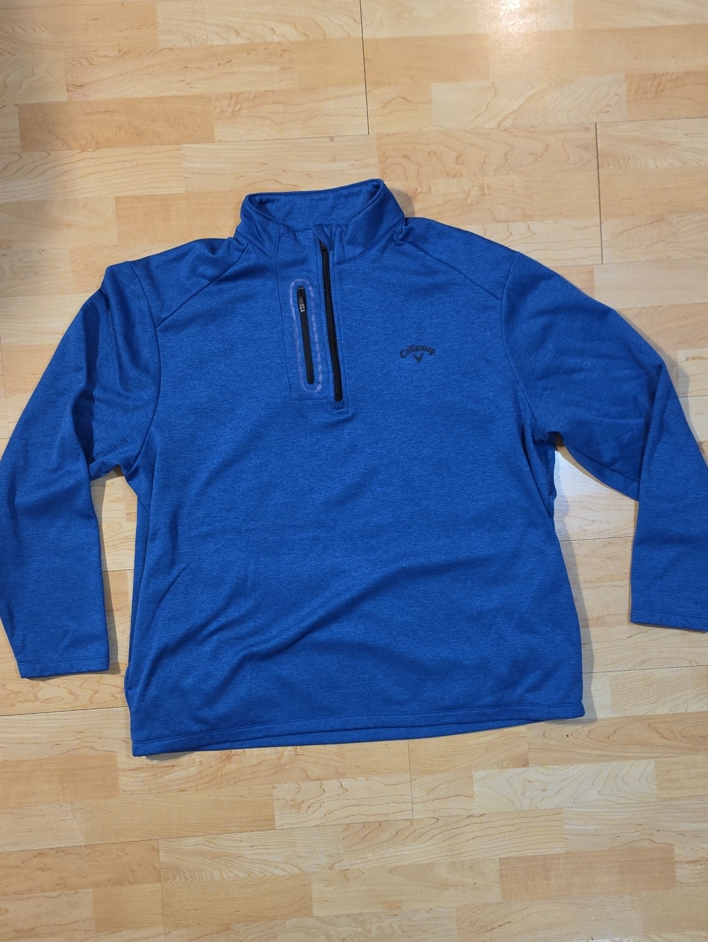 Men's Callaway Golf Blue 1/4 Zip Fleece Pullover Shirt Size XXL Pre-owned